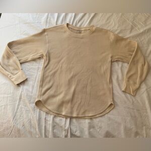Uniqlo Waffle Knit Tshirt XS Cream Natural